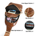 SUOSDEY Coffee Sling Bag for Women Crossbody PU Leather Chest Bag for Traveling Hiking Cycling