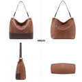 Wrangler Hobo Bags for Women Leather Tote Bag Shoulder Bag Top Handle Satchel Purses and Handbags, Two Tone Brown