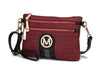 MKF Collection Tarren Vegan Leather Women's Wristlet Crossbody Bag, Stylish Purse Clutch Handbag by Mia K - Bugundy