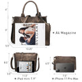 Women's 3Pcs Purse Handbag Shoulder Bag Tote Satchel Hobo Bag Briefcase Work Bag for Ladies