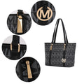 MKF Collection Vegan Leather Women's Tote Bag, Small Tote Handbag, Pouch Purse & Wristlet Wallet Bag 4 pcs set by Mia K - Black