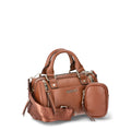 Madden NYC Women's Multi Zipper Barrel Bag, Cognac